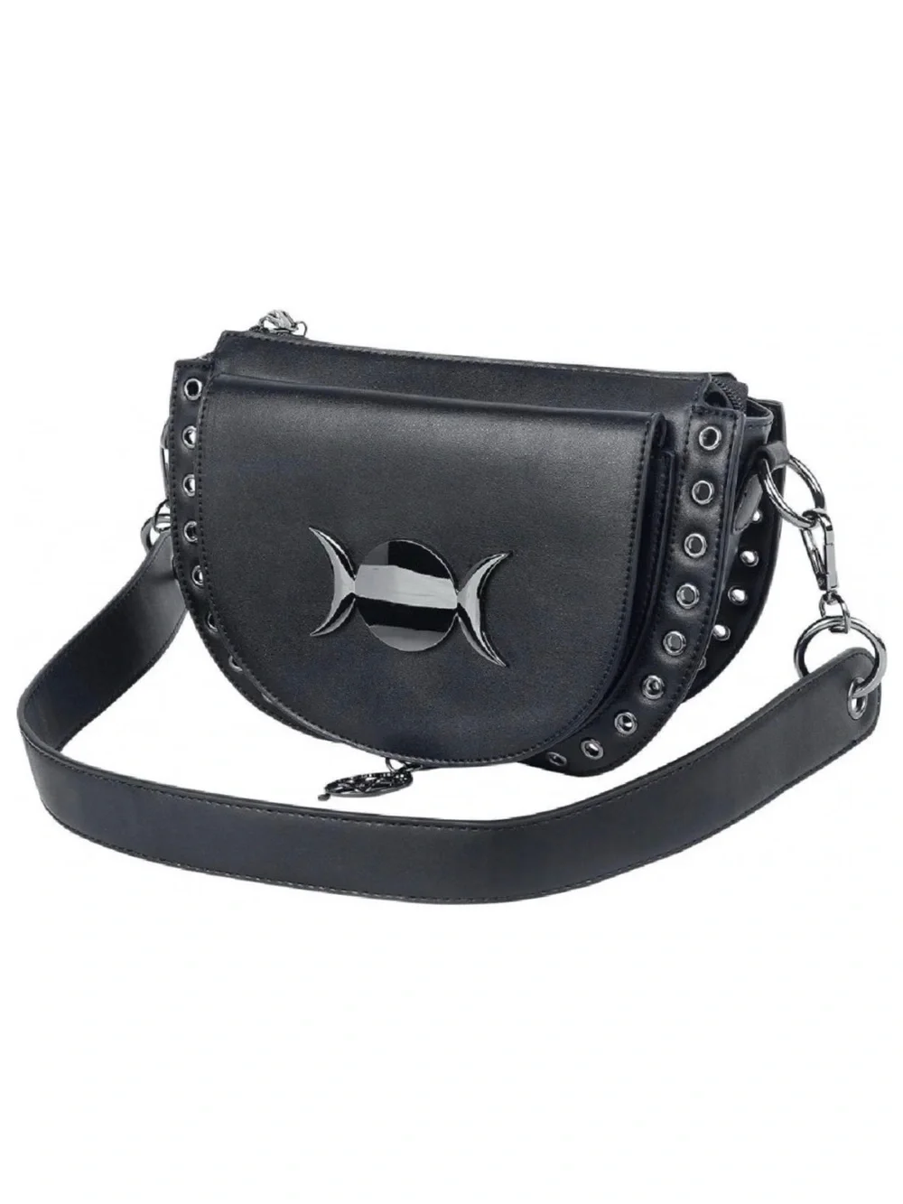 NWT Banned Alternative Vidiona Triple Moon Shoulder Crossbody PU Leather Bag - Picture 2 of 16